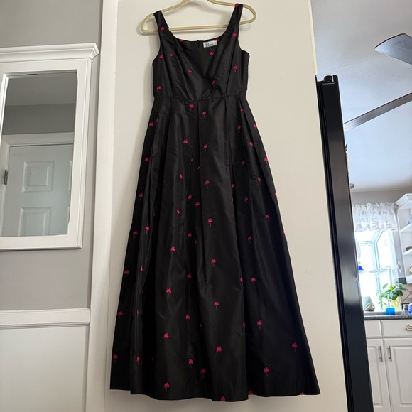 Rare VHTF Lilly Pulitzer Hostess Maxi Vintage White Label Silk Palm Tree Gown - Picture 11 of 16